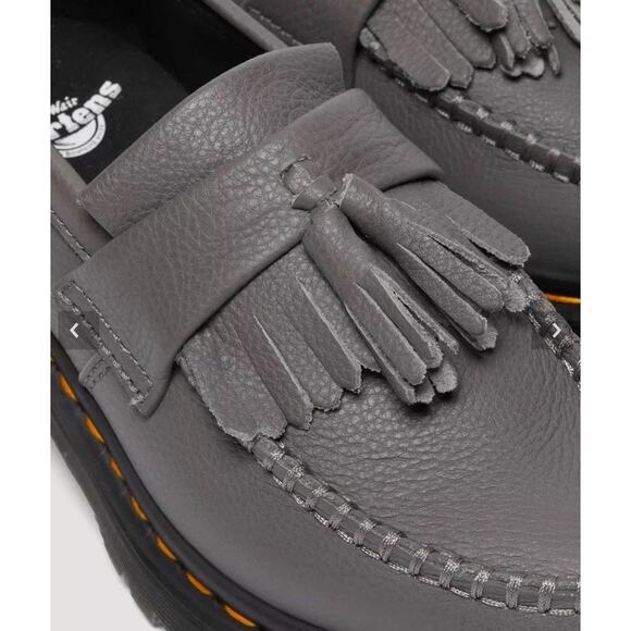 Dr. Martens Womens Sz 8 Adrian Virginia Leather Tassel Loafer Flat Gray Gunmetal - Picture 5 of 5
